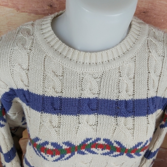 Vintage cable knit sweater grandpa style Large - Picture 2 of 7